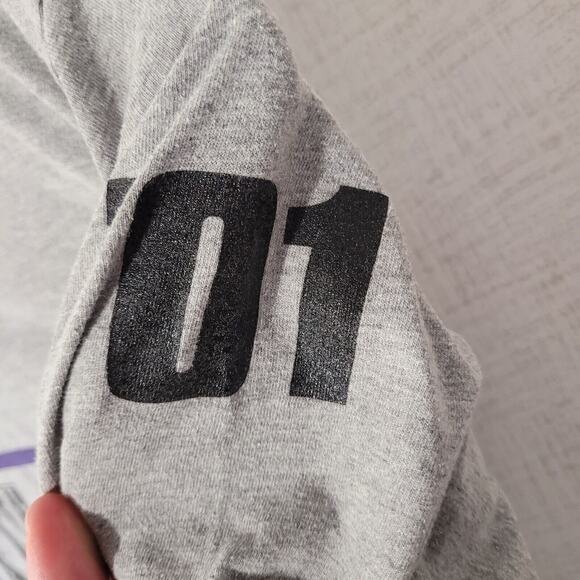 Vintage Bluffton College T Shirt Mens Large Gray Jerzees Long Sleeve Y2K 2000 - Picture 3 of 8